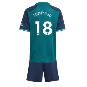 Arsenal Takehiro Tomiyasu #18 Tredjeställ Barn 2023-24 Kortärmad (+ Korta byxor)